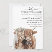 Heilige Koe Hoogland Bruid Bruidegom Bruiloft Kaart (Voorkant)