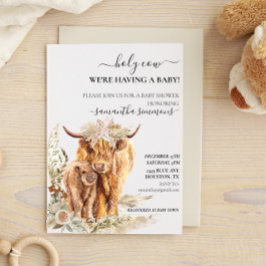 Heilige Koe Hoogland Calf Baby shower Boho Pampas Kaart