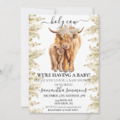 Heilige Koe Hoogland Calf Baby shower Pampas Grass Kaart (Voorkant)