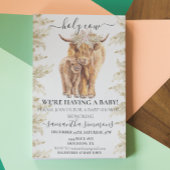 Heilige Koe Hoogland Calf Baby shower Pampas Grass Kaart