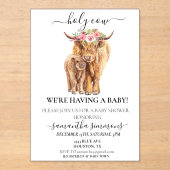Heilige Koe Hoogland Kalf Baby shower Acryl Uitnodigingen (Voorkant)