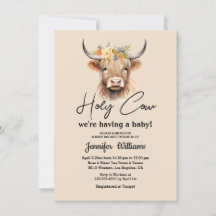 heilige koe hoogland kalf baby shower minimalistis