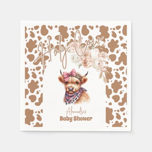 Heilige Koe Hoogland Koe Baby shower Servet (Voorkant)