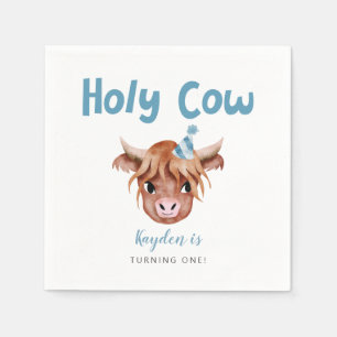 Heilige Koe Hoogland Koe Boys Birthday Servet