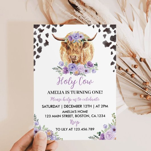 Heilige Koe Ik ben 1-bevallendaagse Uitnodiging