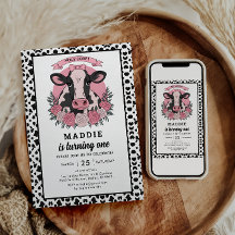 Heilige Koe Ik Ben 1 Cowgirl 1e Verjaardagsfeestje