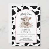 Heilige Koe Ik ben 1 Koe meisje 1 uitnodiging (Voorkant)