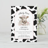 Heilige Koe Ik ben 1 Koe meisje 1 uitnodiging (Staand voorkant)