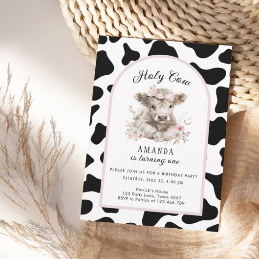Heilige Koe Ik ben 1 Koe meisje 1 uitnodiging