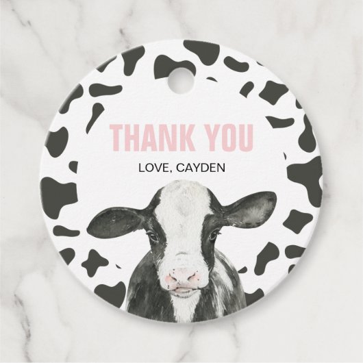 Heilige Koe Ik ben 1 Koe printverjaardag Bedankjes Labels (Voorkant)