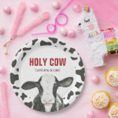 Heilige Koe Ik ben 1 Koe printverjaardag Papieren Bordje (Feest)