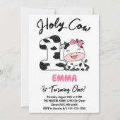 Heilige Koe Ik ben 1-meisje-1-jarig feest Kaart (Voorkant)