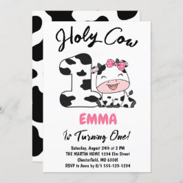 Heilige Koe Ik ben 1-meisje-1-jarig feest Kaart
