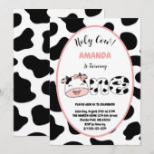 Heilige Koe Ik ben 1-meisje-1-jarig feest Kaart (Voorkant / Achterkant)