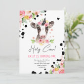 Heilige Koe Ik ben '1-meisje-boerderijdieren 's av Kaart (Staand voorkant)