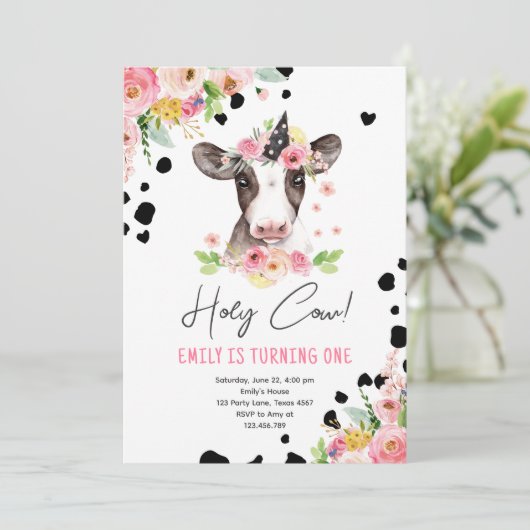 Heilige Koe Ik ben '1-meisje-boerderijdieren 's av Kaart (Staand voorkant)