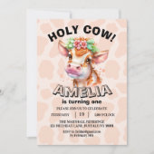 Heilige Koe Ik ben 1 meisje op 1 verjaardag Save The Date (Voorkant)