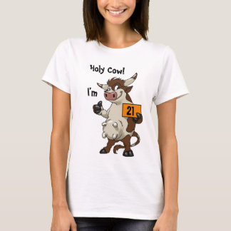 Heilige Koe Ik ben 21 Funny Cartoon 21ste verjaard T-shirt