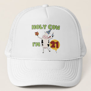 Heilige Koe Ik ben 21 Verjaardag Tshirts en Gesche Trucker Pet