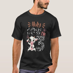 Heilige Koe Ik ben 3-jarige jongen 3e Koe landbouw T-shirt