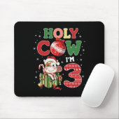 Heilige Koe Ik ben 3 Verjaardags Jongen 3e Koe Boe Muismat (Met muis)