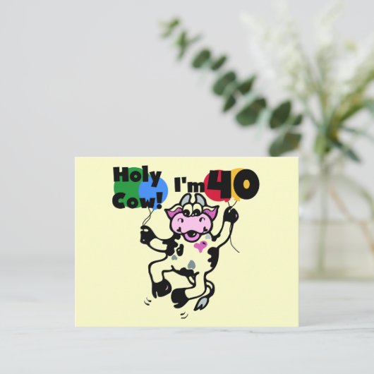 Heilige Koe Ik ben 40 T-shirts en cadeautjes Briefkaart (Staand voorkant)