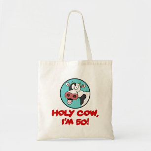 Heilige Koe Ik ben 50 Funny 50th Milestone Canvas Tote Bag