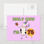Heilige Koe Ik ben 75 T-shirts en cadeautjes Briefkaart (Voorkant / Achterkant)