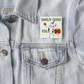 Heilige Koe Ik ben 95 T-shirts en cadeautjes Vierkante Button 5,1 Cm (In situ)