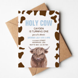 Heilige Koe Ik ben een blauwe Pset Birthday Uitnod Kaart