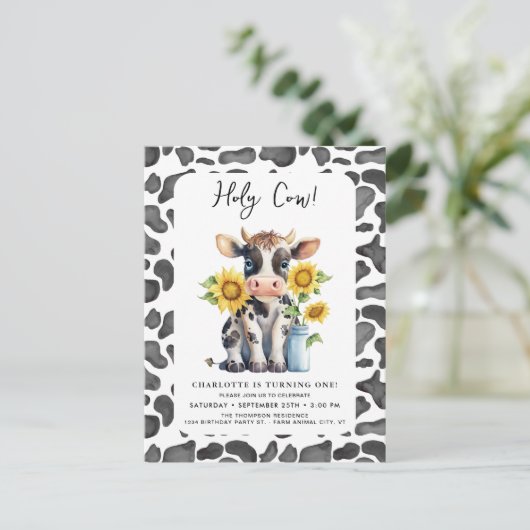 Heilige Koe Ik ben een Boerderij Schattige 1e Verj Briefkaart (Staand voorkant)