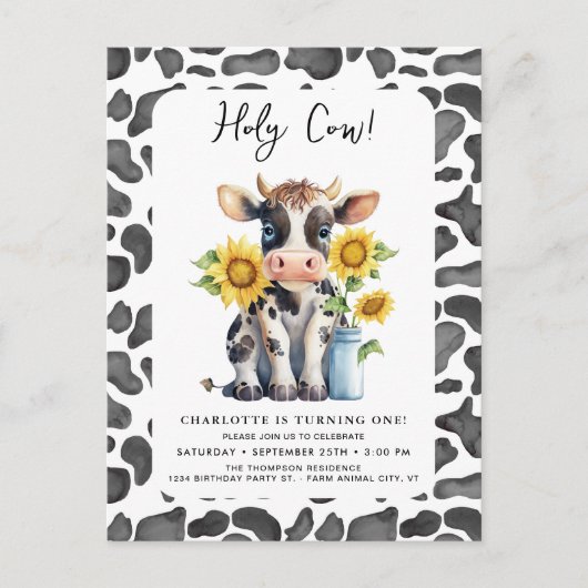 Heilige Koe Ik ben een Boerderij Schattige 1e Verj Briefkaart (Voorkant)