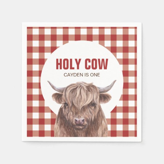 Heilige Koe Ik ben een bruine Koe Printerverjaarda Servet (Voorkant)