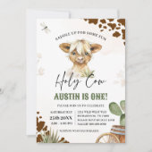 Heilige Koe, ik ben een Cowboy Highland Koe Verjaa Kaart (Voorkant)