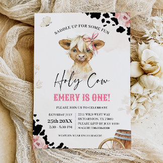 Heilige Koe, ik ben een Cowboy Highland Koe Verjaa Kaart
