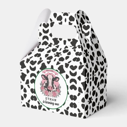 Heilige Koe, ik ben een Cowgirl 1e verjaardagsfees Bedankdoosjes (Voorkant Zijde)