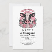 Heilige Koe Ik Ben Eén Cowgirl 1e Verjaardagsfeest Kaart (Voorkant)