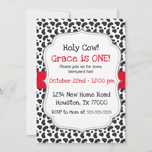 Heilige Koe, ik ben een eerste verjaardag Kaart (Voorkant)