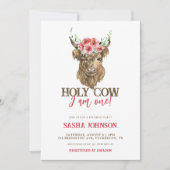 Heilige Koe Ik ben een Floral Girl Birthday Kaart (Voorkant)