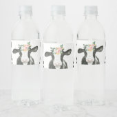 Heilige Koe Ik ben één florale Koe. Waterfles Etiket (Flessen)