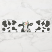 Heilige Koe Ik ben één florale Koe. Waterfles Etiket (Enkel label)