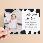 Heilige Koe Ik ben één Foto 1e Verjaardagsuitnodig Kaart