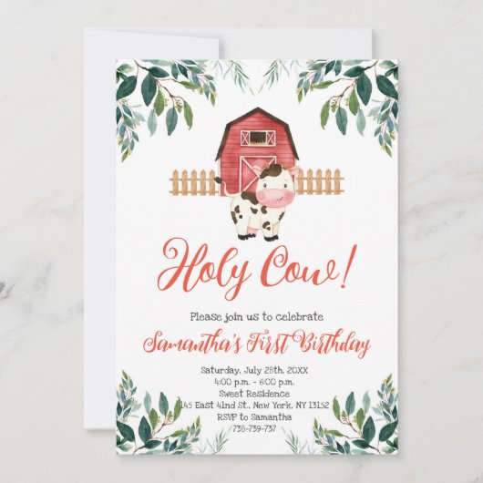 Heilige Koe Ik ben een groen verjaardagsfeestje Kaart (Voorkant)