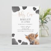 Heilige Koe, ik ben een Highland Koe 1e verjaardag Kaart (Staand voorkant)