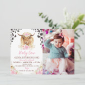 Heilige Koe Ik ben een Highland Koe Meisje 1e Verj Kaart (Staand voorkant)