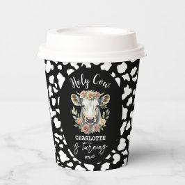 Heilige Koe Ik ben een Koe Meisje 1e Verjaardag Papieren Bekers