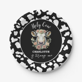 Heilige Koe Ik ben een Koe Meisje 1e Verjaardag Papieren Bordje