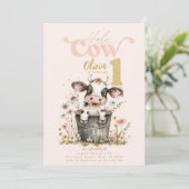 Heilige Koe Ik ben een Koe Meisje Roze Eerste Verj Kaart (Staand voorkant)