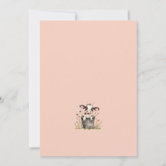 Heilige Koe Ik ben een Koe Meisje Roze Eerste Verj Kaart (Achterkant)