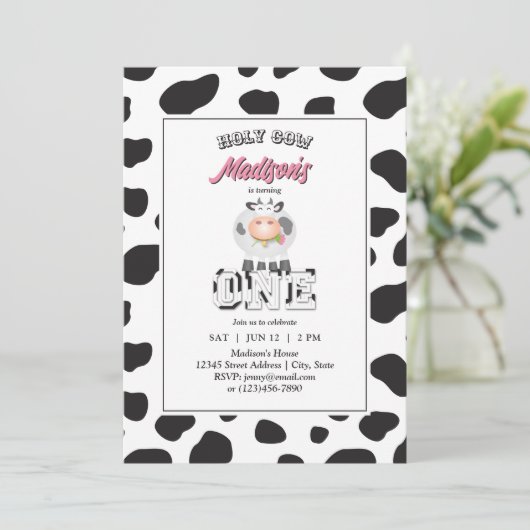 Heilige Koe Ik ben Een Koe Print Boerderij Verjaar Kaart (Staand voorkant)